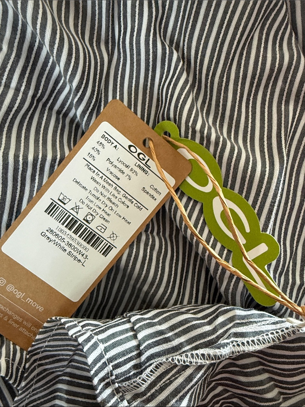 OGL Gray Smocked Square-Neck Striped Midi Dress - Picture 8 of 8